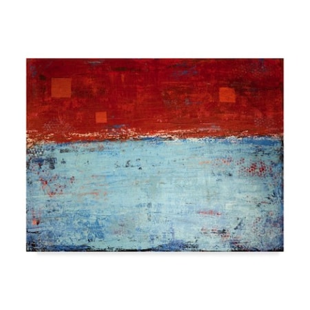 Trademark Fine Art Hilary Winfield 'Lithosphere Red Blue Stripe' Canvas Art, 14x19 ALI22780-C1419GG